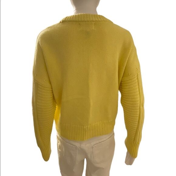 For The Republic Crew Neck Cotton Sweater Womens Medium Yellow AU0316 - Picture 4 of 7